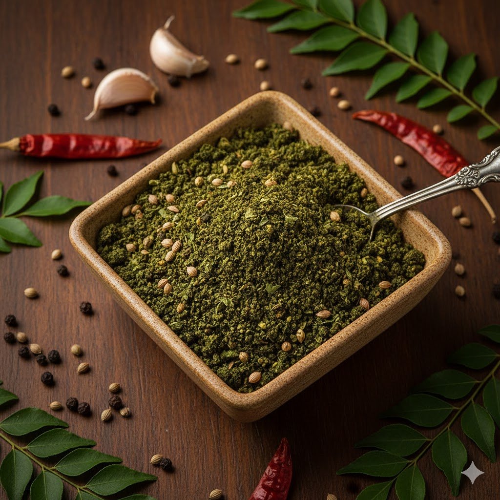 Curry leaf powder jar